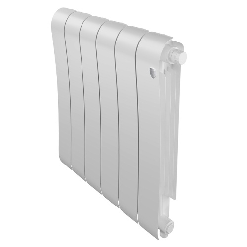 Биметаллический радиатор Royal Thermo INFINITY 500 VDR - 6 секций, нижнее справа, белый Bianco Traffico
