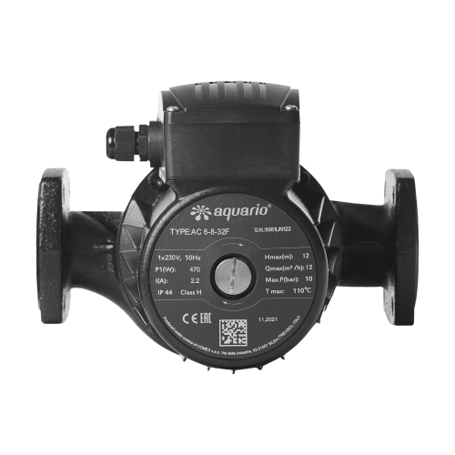 Насос циркуляционный AQUARIO AC 6-8-32F до 200 л./мин., 220 мм, фланцевый