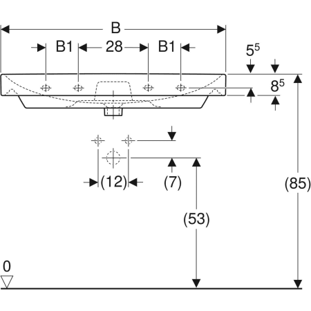 Раковина Geberit Smyle Square 500.249.01.1