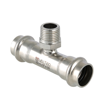 Тройник с резьбой Valtec 18х1/2"Н нержавеющая сталь VTi.933.I.180418