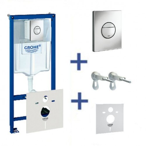Инсталляция для унитаза 4 в 1 Grohe Rapid SL, бачок GD2, клавиша Nova Cosmopolitan, звукоизоляция 38813001