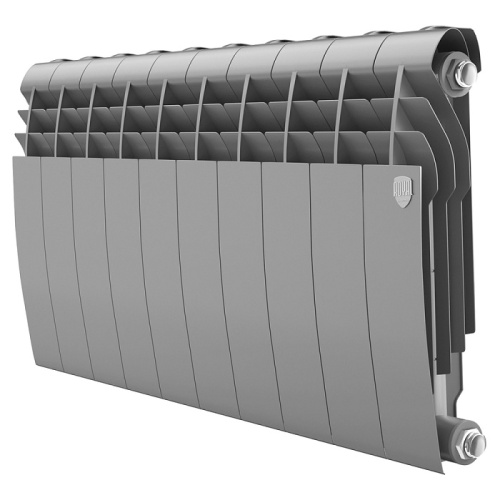 Биметаллический радиатор Royal Thermo BILINER B 350 - 10 секций, боковое, серебристый Silver Satin