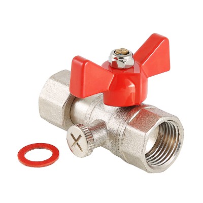 Кран шаровой 1/2"Вx1/4"В для манометра Valtec VT.807.N.0402