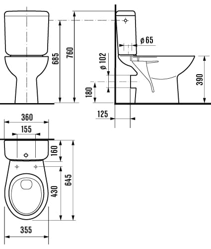 Унитаз компакт Jika Zeta 253960002429 белый, горизонтальный выпуск 645x355