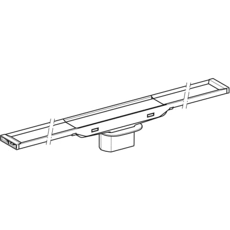 Дренажный канал Geberit CleanLine20, 30-90cм, тёмный/потёрт.мет.