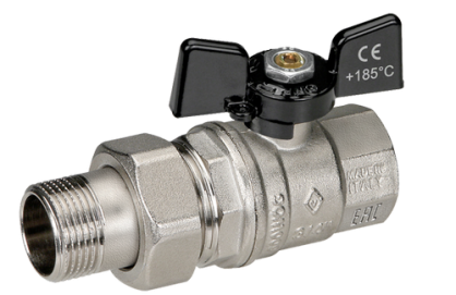 Кран шаровой Bugatti Oregon 1/2"ВН с американкой, ручка бабочка 322
