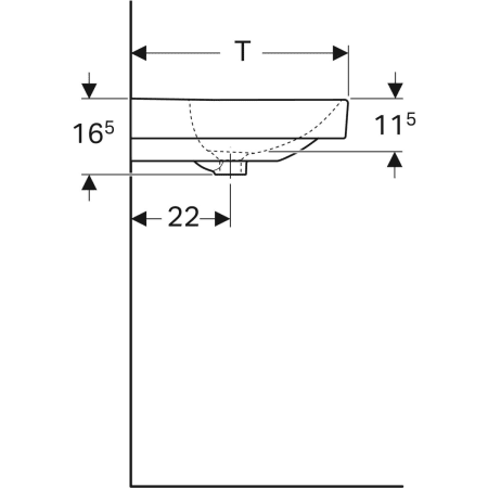 Раковина Geberit Smyle Square 500.249.01.1