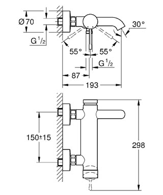 Смеситель для ванны Grohe Essence 33624001 Хром