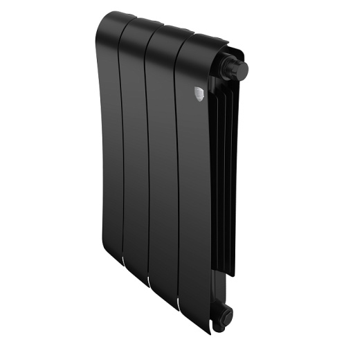 Биметаллический радиатор Royal Thermo INFINITY 500 VDR - 4 секции, нижнее справа, черный Noir Sable