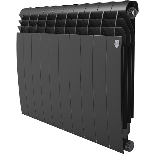 Биметаллический радиатор Royal Thermo BILINER B 500 - 10 секций, боковое, черный Noir Sable