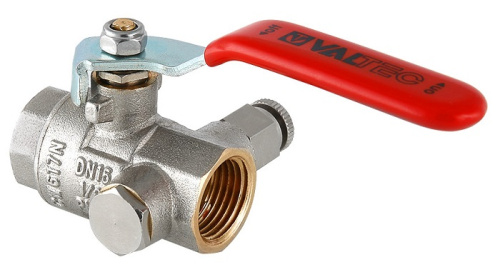 Кран шаровой 1/2"ВВ с дренажом и воздухоотводчиком Valtec VT.245.N.04