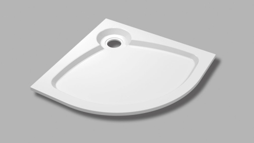 Душевой поддон 90x90 Cezares TRAY-S-R-90-550-56-W белый, радиусный, литой мрамор