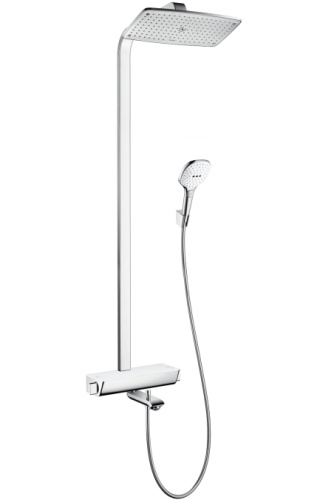 Душевая система с термостатом Hansgrohe Raindance Select E 360 Showerpipe хром/белый 27113400