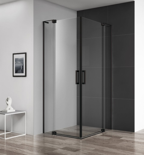 Душевой уголок 80-90x90-100 Cezares SLIDER-AH-2-80/90-90/100-GRIGIO-NERO