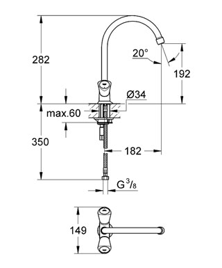 Смеситель для кухни Grohe Costa S 31819001 хром