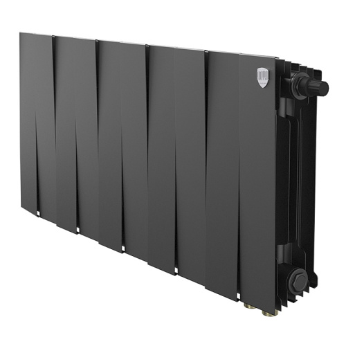 Биметаллический радиатор Royal Thermo PianoForte 300 VDR - 10 секций, нижнее справа, черный Noir Sable
