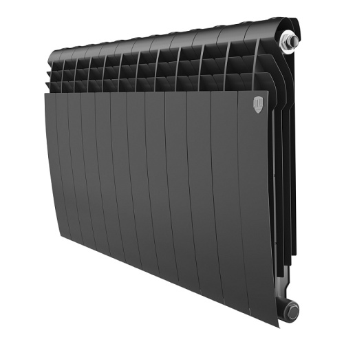 Биметаллический радиатор Royal Thermo BILINER B 500 - 12 секций, боковое, черный Noir Sable