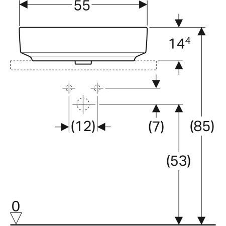 Накладная раковина Geberit VariForm прямоугольной формы 500.779.01.2