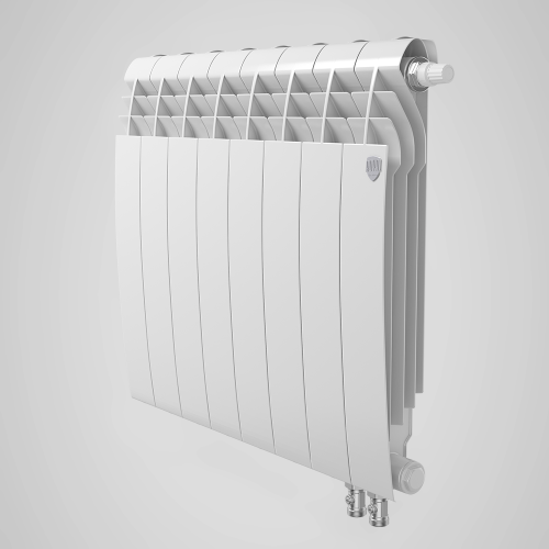 Биметаллический радиатор Royal Thermo BILINER B 500 VDR - 8 секций, нижнее справа, белый Bianco Traffico