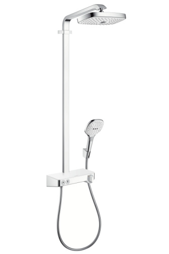 Душевая система с термостатом Hansgrohe Raindance Select E 300 2jet Showerpipe хром/белый 27126400