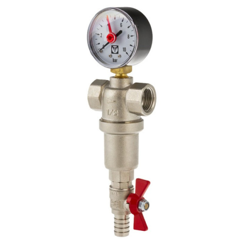 Фильтр грубой очистки Valtec 3/4"В самопромывной с манометром VT.389.N.05