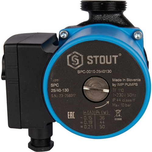Циркуляционный насос Stout SPC-0010 25/40-130 мм, до 58 л./мин.