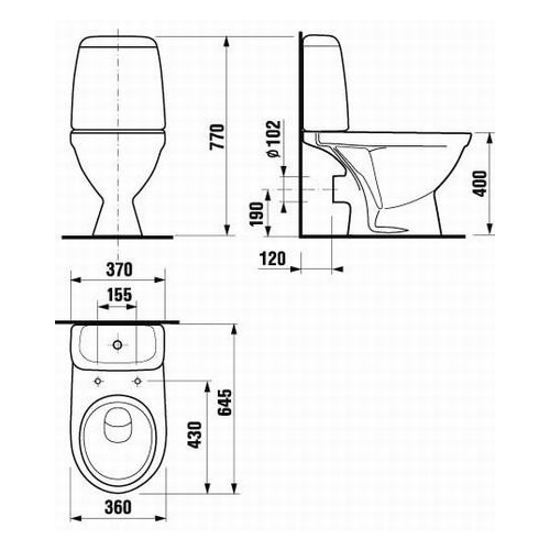 Унитаз-компакт Jika Baltic 242860002429 белый, горизонтальный выпуск 635x360