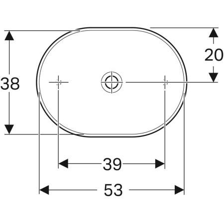 Накладная раковина Geberit VariForm эллиптической формы 500.774.01.2
