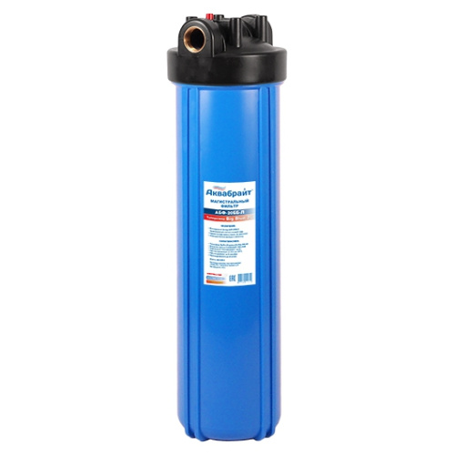 Корпус фильтра Аквабрайт Big Blue 20BB на 1", для холодной воды синий