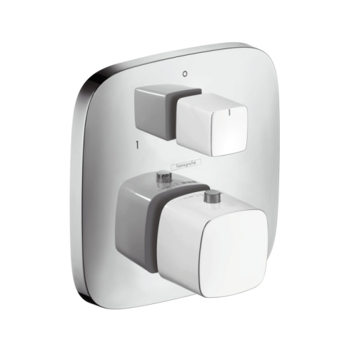 Смеситель для душа Hansgrohe PuraVida 15771400 Белый/Хром, скрытого монтажа, неполный комплект, термостатический