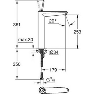 Смеситель для раковины Grohe Eurodisk Joy 23428000 хром, высокий излив
