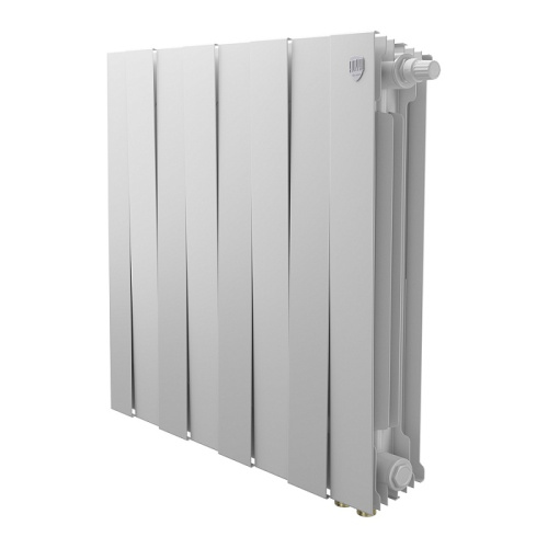 Биметаллический радиатор Royal Thermo PianoForte 500 VDR - 8 секций, нижнее справа, белый Bianco Traffico
