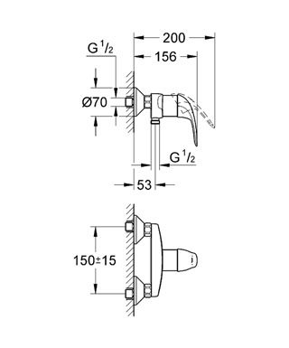 Смеситель для душа Grohe Euroeco 32740000 Хром