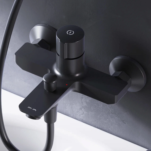 Смеситель для ванны AM.PM X-Joy F85A10522 TouchReel нажимной, чёрный