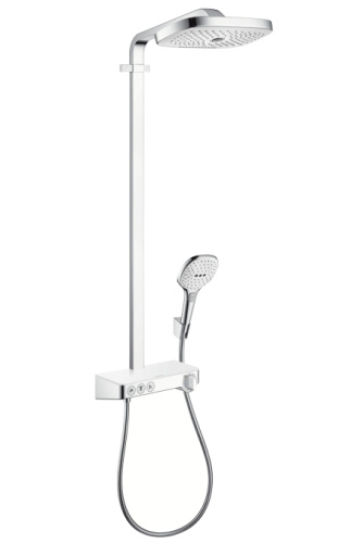 Душевая система с термостатом Hansgrohe Raindance Select E 300 3jet Showerpipe хром/белый 27127400