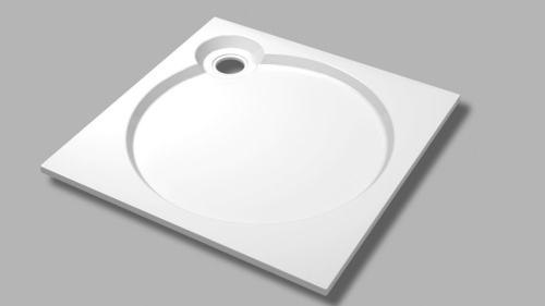 Душевой поддон 80x80 Cezares TRAY-S-A-80-56-GR серый, квадратный, литой мрамор