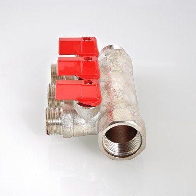 Коллектор 2 выхода Valtec 1"x1/2"Н с кранами VTc.580.N.0602