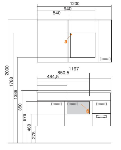 Тумба Акватон Диор 120 белый, подвесная 1A110601DR010
