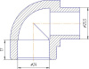 Угольник 90° ВН Kalde 25x90 полипропилен 3212-elt-250000