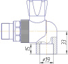 Кран разборный угловой Kalde 20x1/2"Н полипропилен 3242-vre-200b00