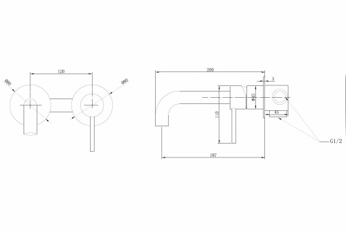 Смеситель для раковины ABBER Wasser Kreis AF8112G скрытого монтажа, золото матовое
