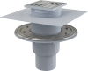 Сливной трап Alcaplast 105х105/50/75 мм, прямая подводка, решетка и фланец из нержавеющей стали, воротник – 2–х уровневая изоляция, комбинированный гидрозатвор SMART APV2324