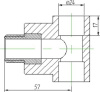 Тройник с резьбой Kalde 25x3/4"Н полипропилен 3222-tmo-250c25