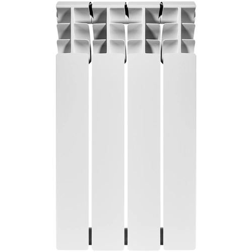 Биметаллический радиатор Rommer Plus Bm 500 - 4 секции, боковое, белый RAL9016