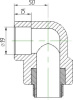 Угольник 90° соединительный Kalde 20x1/2"Н полипропилен 3222-emo-200b00