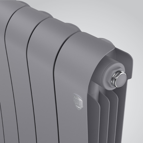 Биметаллический радиатор Royal Thermo INFINITY 500 VDR - 12 секций, нижнее справа, серебристый Silver Satin