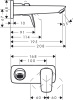 Смеситель для раковины Hansgrohe Logis 71220000 хром, настенный, излив 195 мм