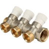 Коллектор 3 выхода STOUT 3/4"x3/4"евроконус с вентилями SMB 6851 343403
