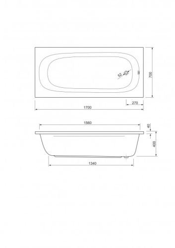 Металлический каркас для акриловой ванны Riho 1700x750 EMP-170-75-MF-R