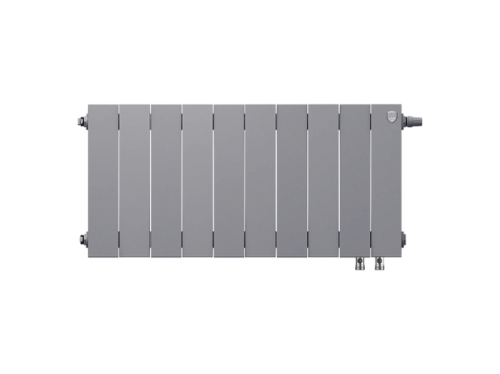 Биметаллический радиатор Royal Thermo PianoForte 300 VDR - 8 секции, нижнее справа, серебристый Silver Satin